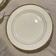 Sonoma by Signature White Porcelain Gold Trim Salad Bread Plate 8” 4-pcs NEW