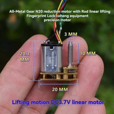 Miniature Linear N20 Gear Motor With Driver Nut DC 3.7V Fingerprint Lock Motor