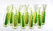 3-D  Squids 9" Soft plastic Lures - Pack of 10 - Zucchini
