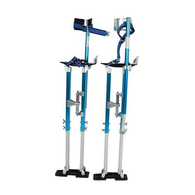 36'' - 50'' Aluminum Drywall Stilts Adjustable for Painting Painter Taping Blue