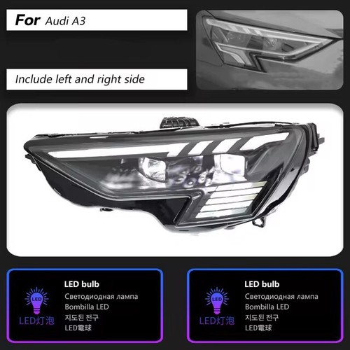 For Audi A3 S3 RS3 2021-2024 LED DRL Headlights Assembly Upgrade Projector Lens - Picture 2 of 9