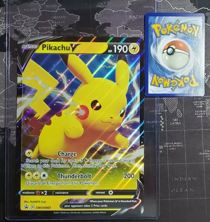 Pikachu V [SWSH061] JUMBO, Oversized, Shining Fates Pokemon TCG