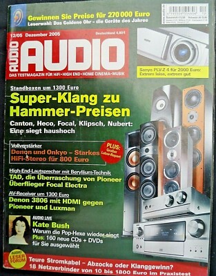 AUDIO 12/05,SANYO PLV Z4,FOCAL ELECTRA 1027 BE,PIONEER TAD S 1 EX,MARANTZ CD 63,