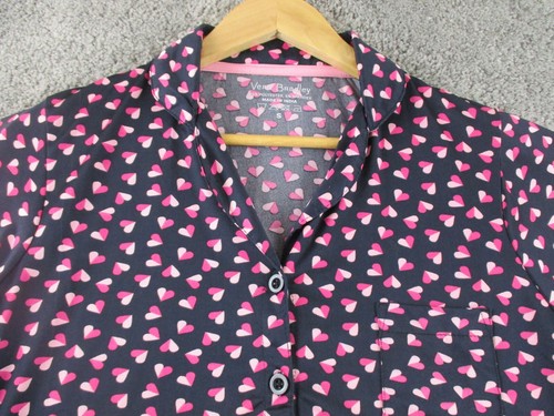 Vera Bradley Blouse/Top Small Short Sleeve Collared Button Up Floral Stretch - Picture 2 of 10