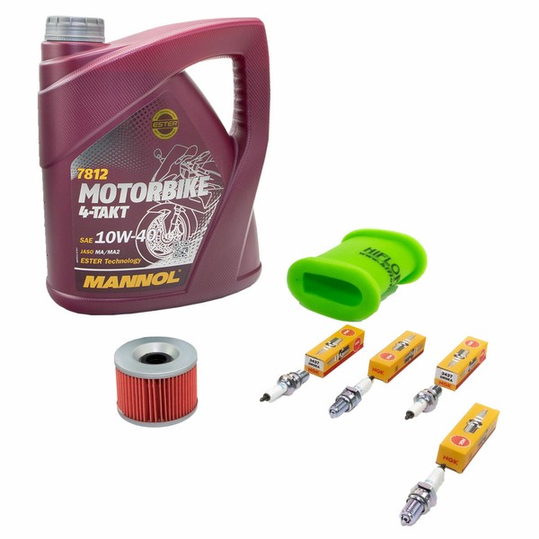 ÖL Wartungspaket FüR Kawasaki GPX 600 ZX600C 4L Luftfilter+ÖLfilter+ZüNdkerze-image