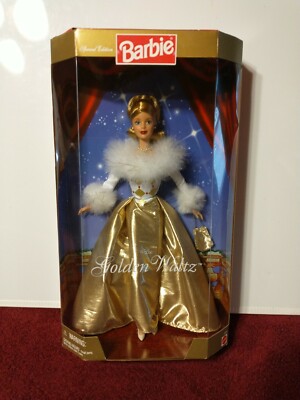 1998 Mattel Golden Waltz Barbie Doll #22976 Special Edition Golden