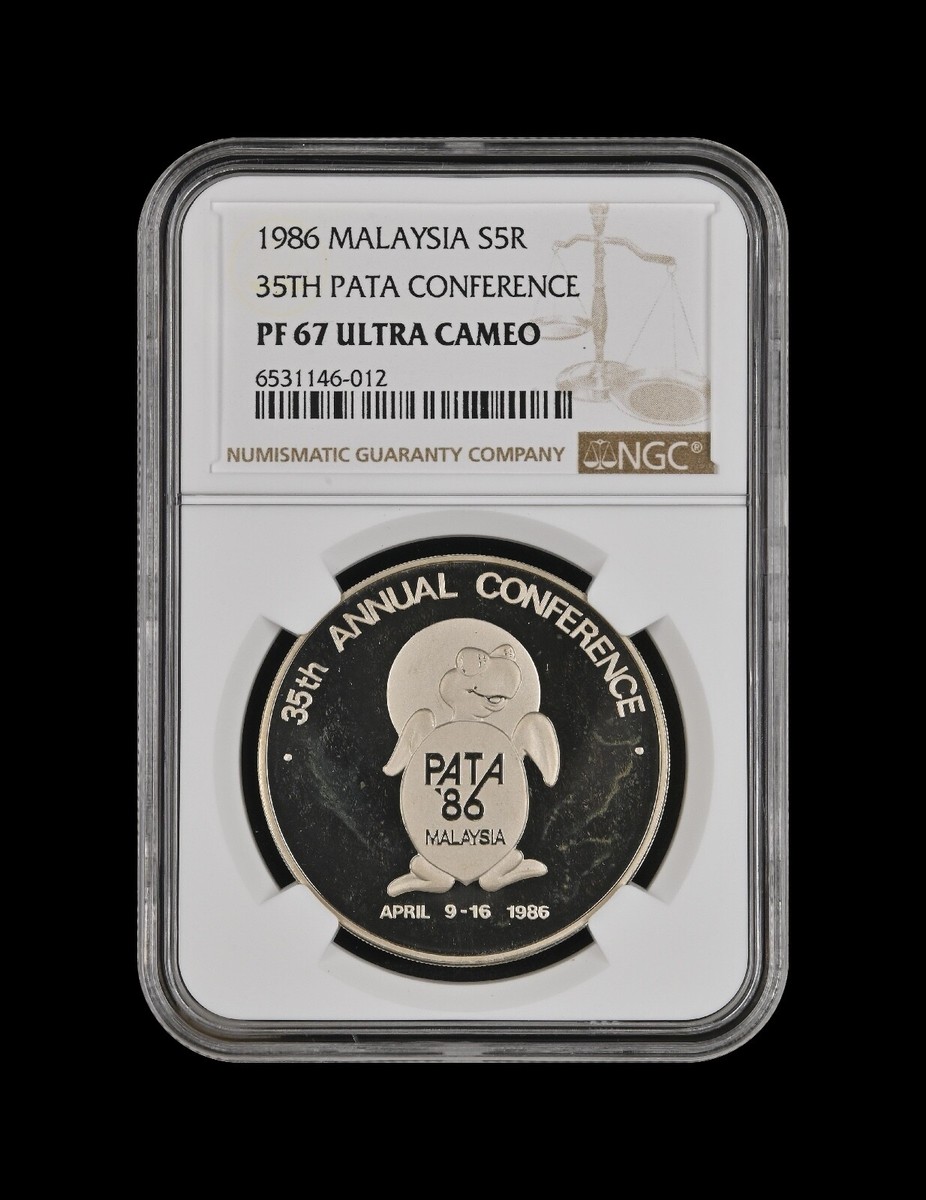 MALAYSIA. 1986, 5 Ringgit, Silver - NGC PF67 - 35th PATA