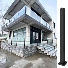 Black Glass Railing Post,Clamp 10-12mm Glass with Spigot Slots,304 Stainless ...