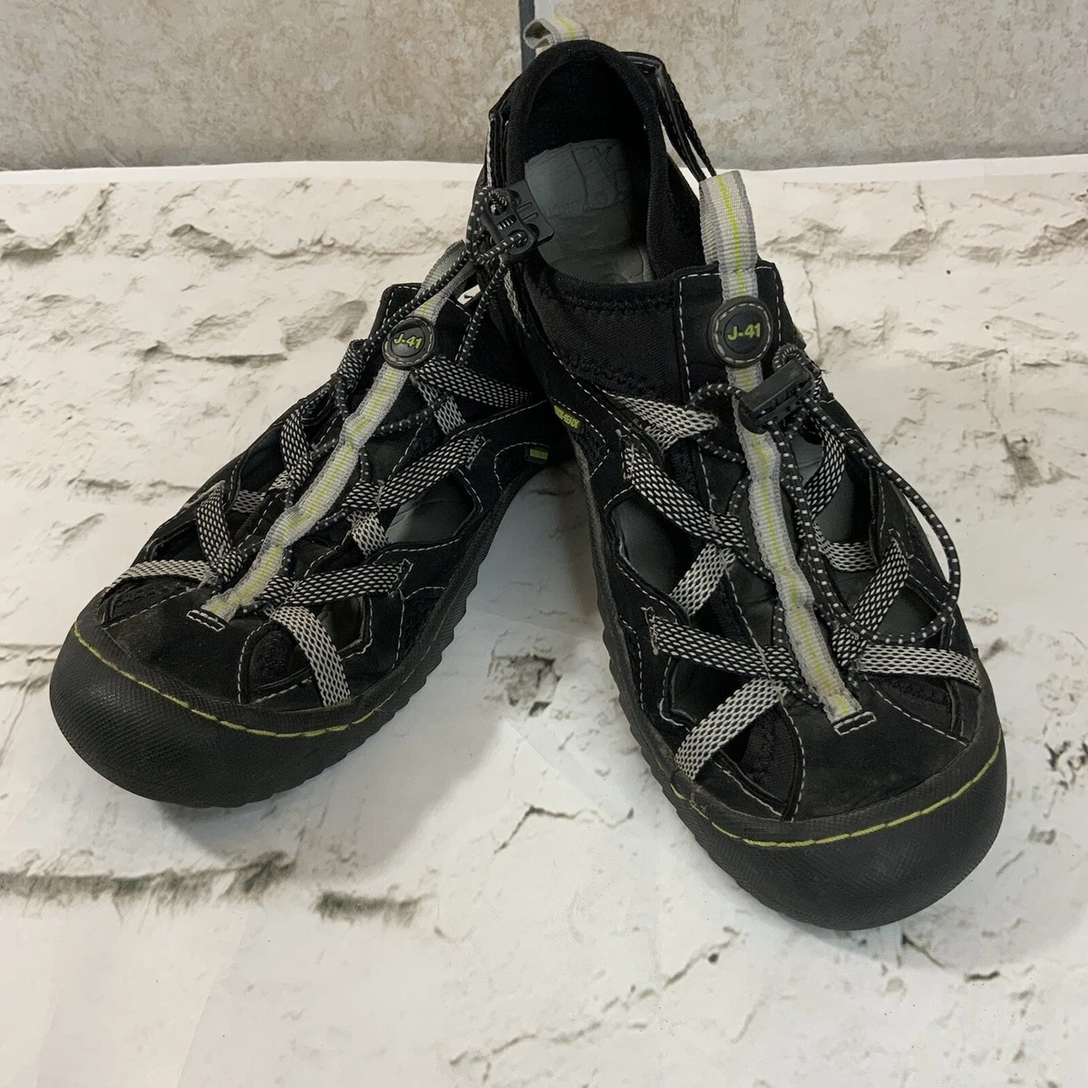 Jambu J41 Arries Black Vegan Textile Bungee Lace Water Sandals