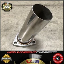 70 DEGREE 3 BOLT EXHAUST TUBE 304 STAINLESS 2.5" 7INCH LONG UNIVERSAL