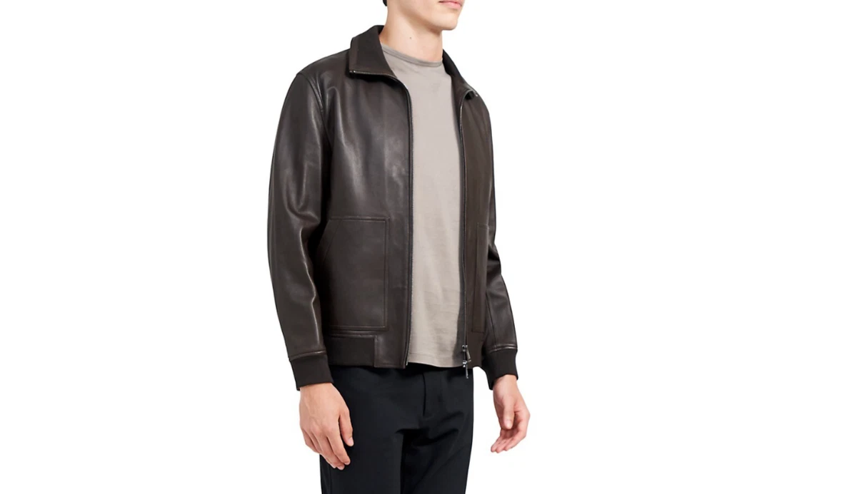 Theory Landan Supreme Leather Jacket MSRP $895 Size M # 6C 1926 NEW