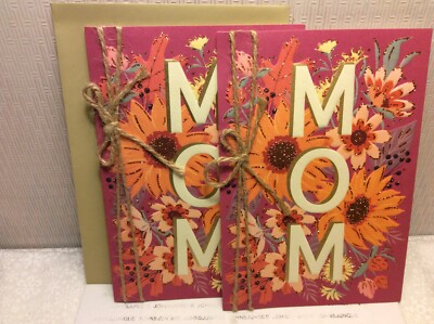 HALLMARK THANKSGIVING GREETING CARDS New w/Envelopes LOT 2''MOM how much you are''