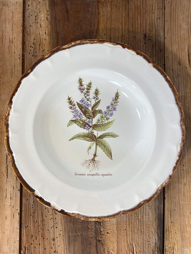 Vintage French Botanical Faïence Set – Soup Bowl & 3 Plates, Haute Provence - Picture 11 of 13
