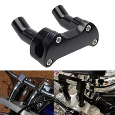 Top Cover 3.5" Handlebar Risers Clamp Black For Harley Dyna Softail Sportster XL