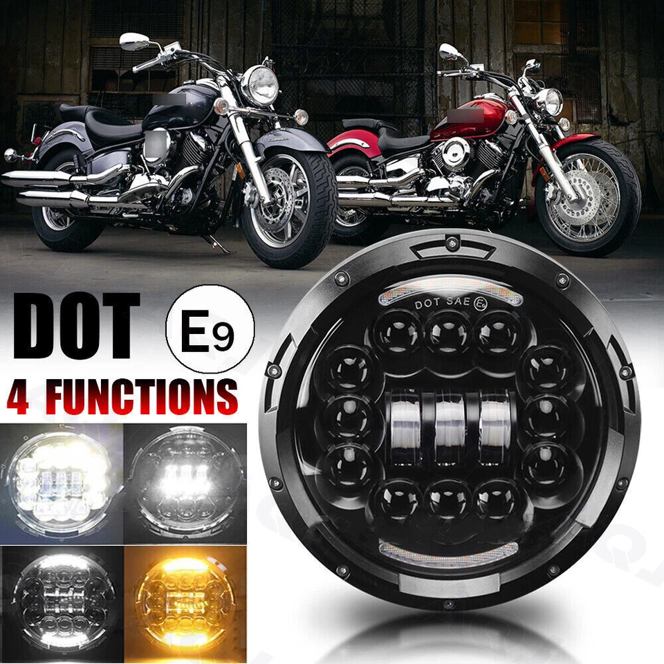 For Suzuki Bandit 400 600 1200 LED Motorcycle 7" Headlight Turn Signals Ring DRL - Image 2 of 4