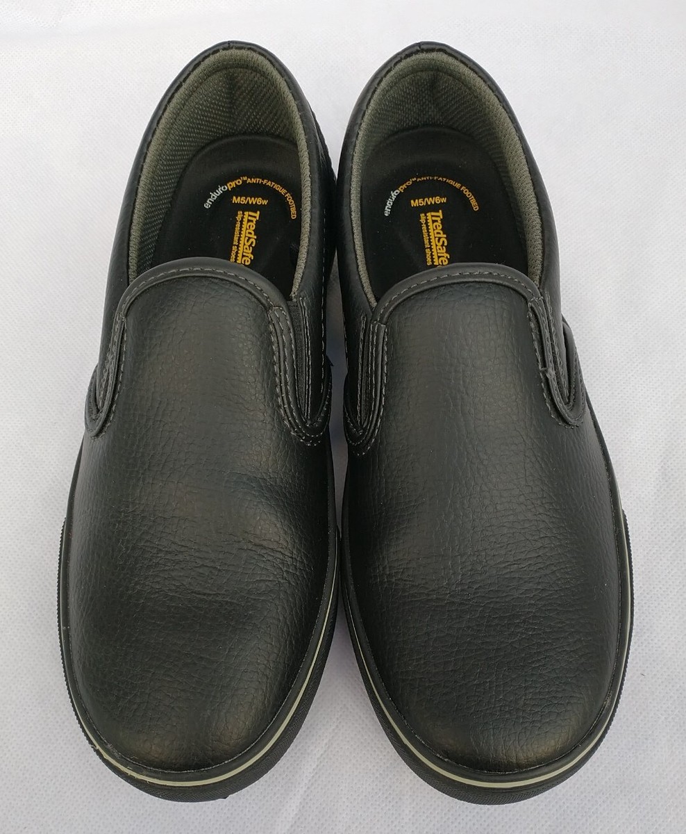 TredSafe Black Slip On Loafers Slip Resistant Shoes Size Men  display picture 1