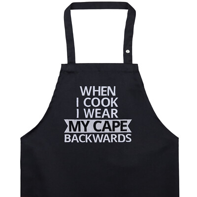 Grillschürze für Männer: ... I wear my cape backwards Superhelden Kochschürze