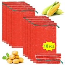 1/10 Pcs Mesh Onion Bags, 11" × 18" Reusable Mesh Produce Bags with Drawstring