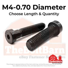 M4-0.70 Class 10.9 Low Socket Head Cap Screws Black Oxide (Pick Length & Qty)