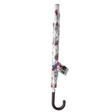 Clear Polka Dot Umbrella Red & White Dots Black Hook Handle Women Plastic