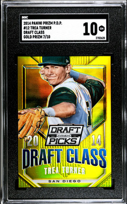 2014 Prizm Perennial Draft Picks Trea Turner Class Prizm Gold #/10 SGC 10 Rookie