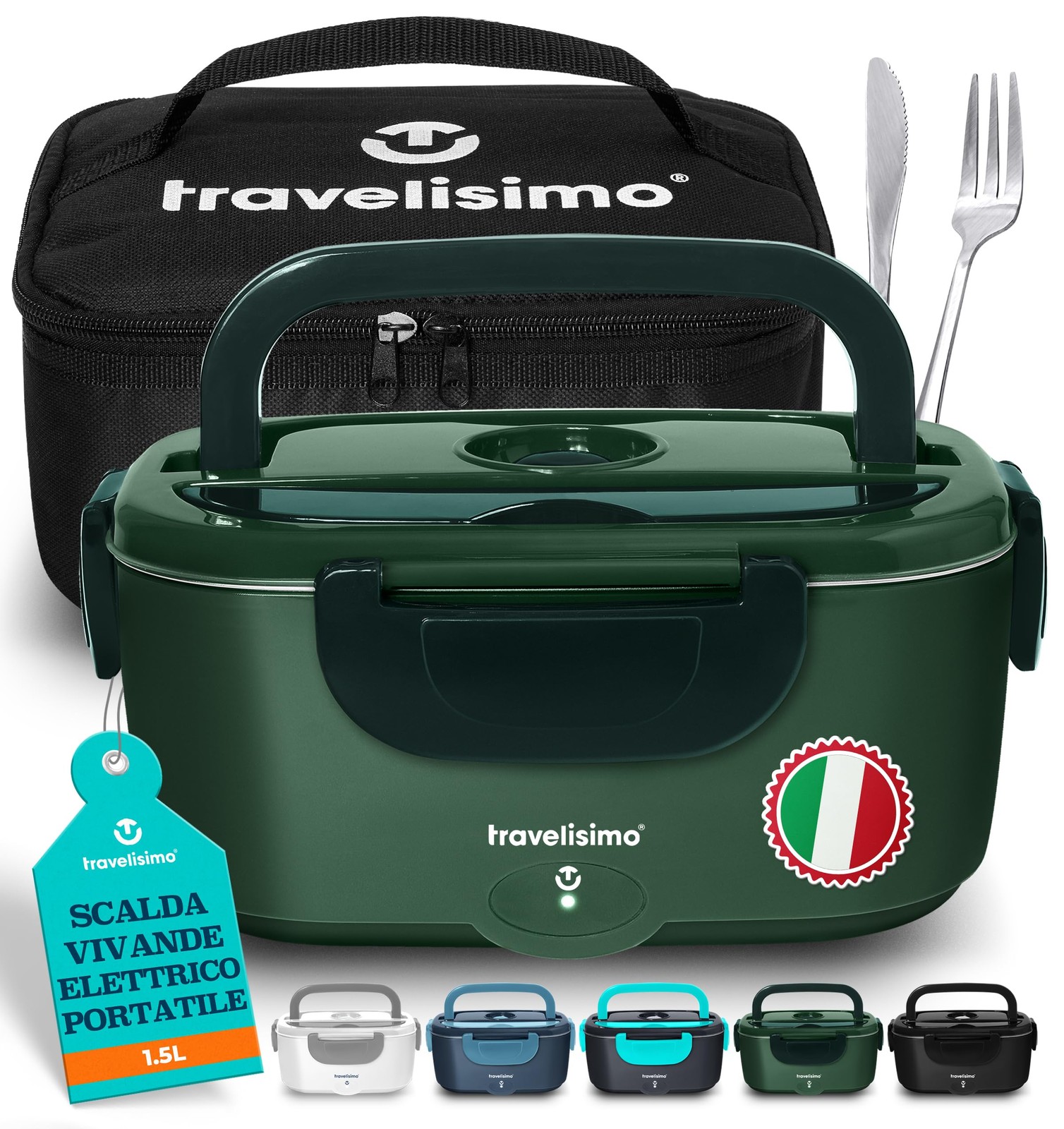 Scaldavivande TRAVELISIMO 80W - Porta Pranzo in Acciaio per Cantieri