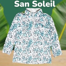 San Soleil Top Abstract Print Tennis Golf 1/4 Zip UPF 50 Long Sleeve Sz M