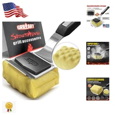 Bristle-Free Grill Brush with Replaceable Head - Safe BBQ Cleaner for All Grills