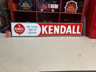 VINTAGE "KENDALL MOTOR OIL" LARGE EMBOSSED METAL DEALER SIGN (58"x 11") NOS