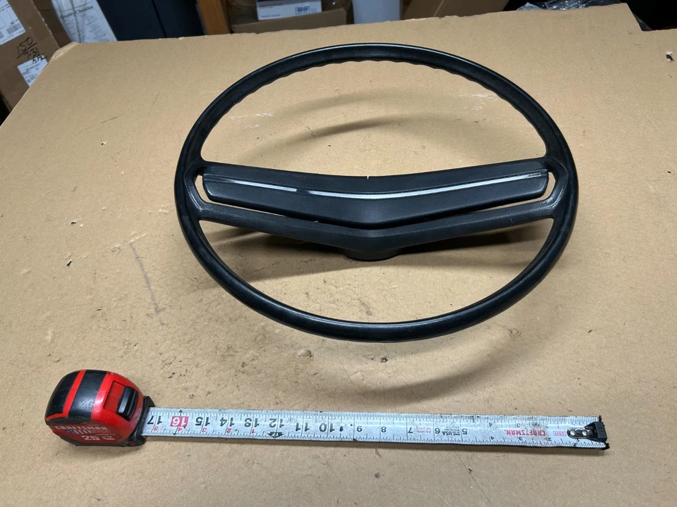 72-80 Dodge D100 W100 Adventurer Sport Truck - Steering Wheel + Horn BLACK oem - Image 3 of 4