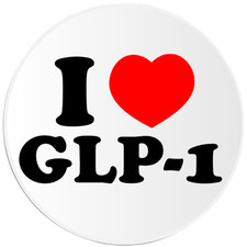 I Love GLP-1 - 25 Pack Circle Stickers 3 Inch - Injection Diet Humor