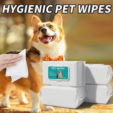 Pet Cleaning Wipes 80 Count for Dogs Cats, Hypoallergenic Deodorizing Unscented