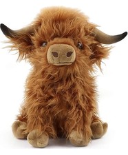 Stuffed Animal Scottish Highland Cow Plush Toy Cute Plushie Christmas 10  