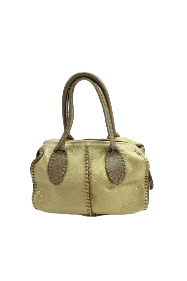 Bolso de Mano Fatto a Mano By Carlos Falchi Mujer Doble Asa Grano Cuero Marrón Foto 3 de 4