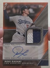 2026 Topps Series 1  Roki Sasaki Dodgers Autograph Relic Card 11/25 (he's #11) 