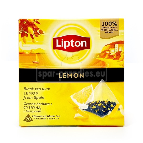 (80,88 Eur/Kg) Lipton Tee Schwarztee Lemon Zitrone Pyramiden Teebeutel 20 StüCk-image
