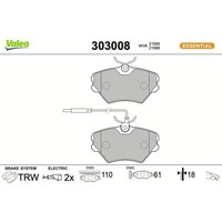 1X Bremsbelagsatz, Scheibenbremse Valeo 303008 Passend FüR Renault