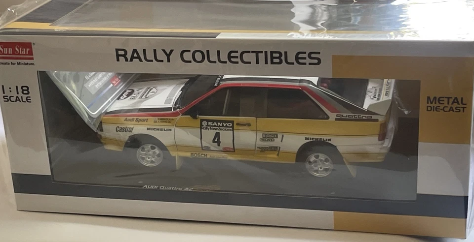 Coche modelo Audi Quattro A2 Mikkola Sanyo NZ Rally 1984 Sunstar 4253 diecast 1:18 Foto 3 de 4