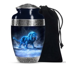 Walking Lion Decorative Urn for Ashes Adult Mom  Dad, Decorative Urn, 10 Inch 