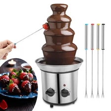Chocolate Fountain, 4 Tier Chocolate Fondue Fountain Electric Melting Machine...