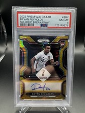 2022 PANINI PRIZM WORLD CUP BRYAN REYNOLDS GOLD /10 ROOKIE AUTO #S-BRY RC PSA 8