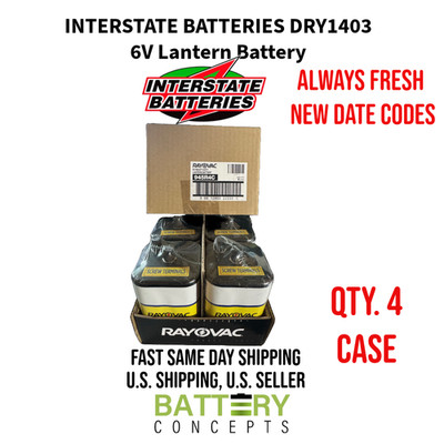 Rayovac 6V Heavy Duty Lantern Battery -Yellow 945R4C Screw Terminals case qty.4