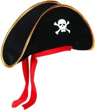 Pirate Hat Costume Cap Skull Print Pirate Captain Hat for Halloween Decorations