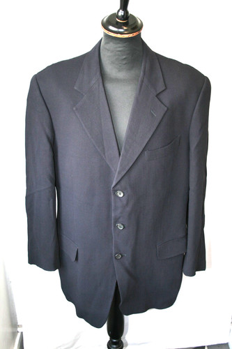 Valentino, Vintage Valentino Navy Blue 3 Button Blazer Jacket Size Large Mod Revival