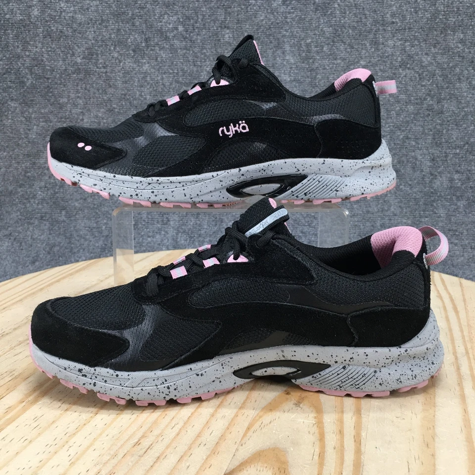 Ryka Shoes Womens 10 M Sneakers Black Leather Lace Up Low Top Round Toe Casual - Image 2 of 4