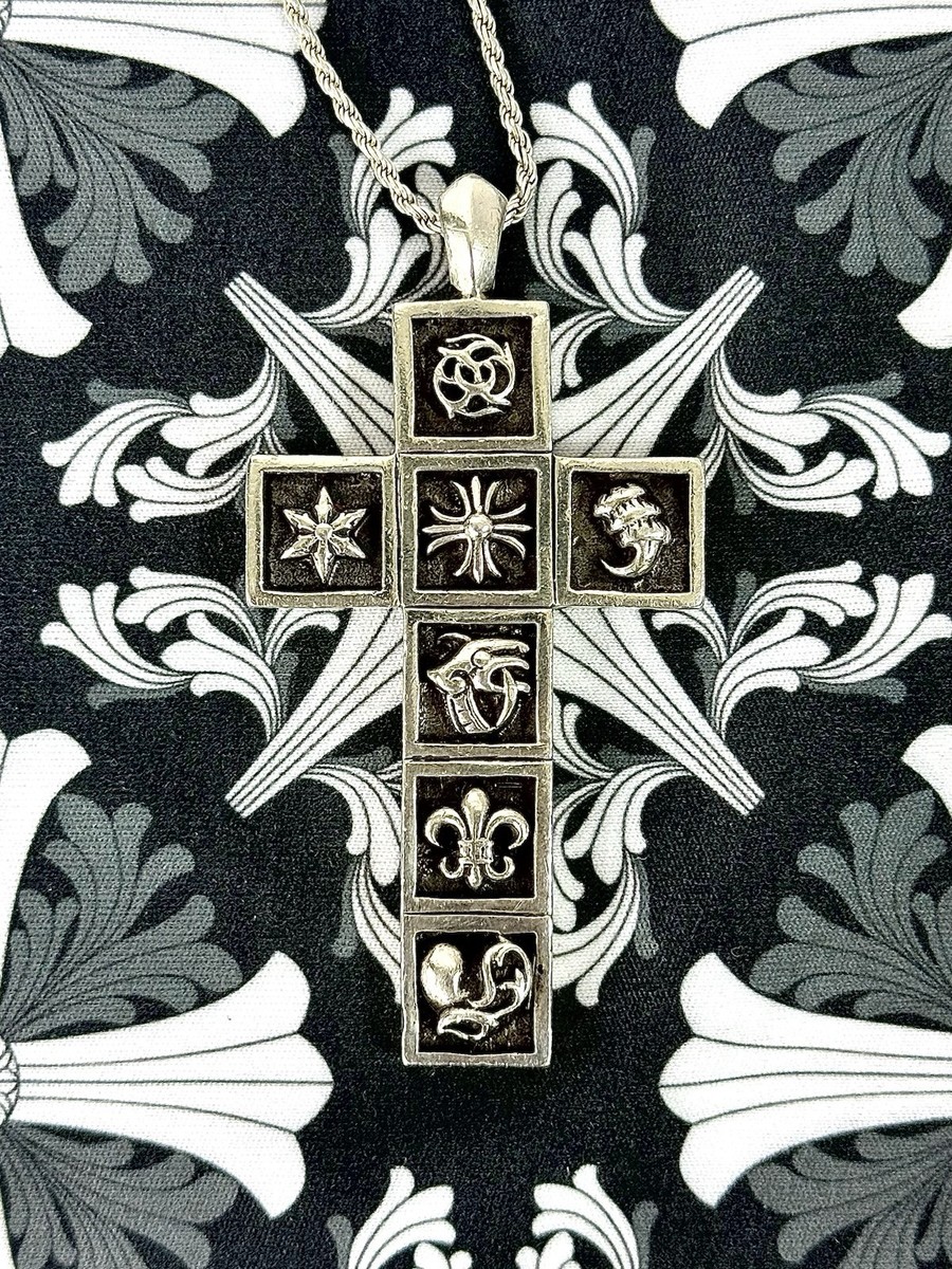 Chrome Hearts 2004 925 Silver Pendant Lucky 7 Emblem Cross Worn | eBay