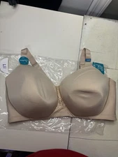 Vanity Fair 71380 Wirefree Bra New Nude Size 44 DDD Plus Full Figure Smooth Back