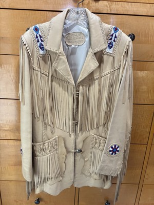 Vintage Mealey's Pitic Leather Fringed size 12 Western/Native Handcrafted JACKET