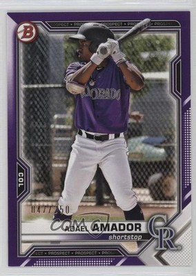 2021 Bowman Draft Purple 47/250 Adael Amador #BD-195 16zo