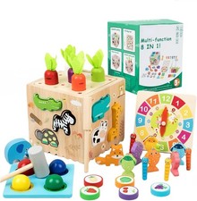 8 in 1 Montessori Wooden Toy Set for Toddler Learning Educational Preschool
